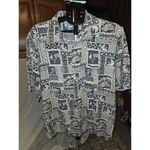 Boca Classics Mens Button-down Shirt  Size XL Beach And Fish Theme.